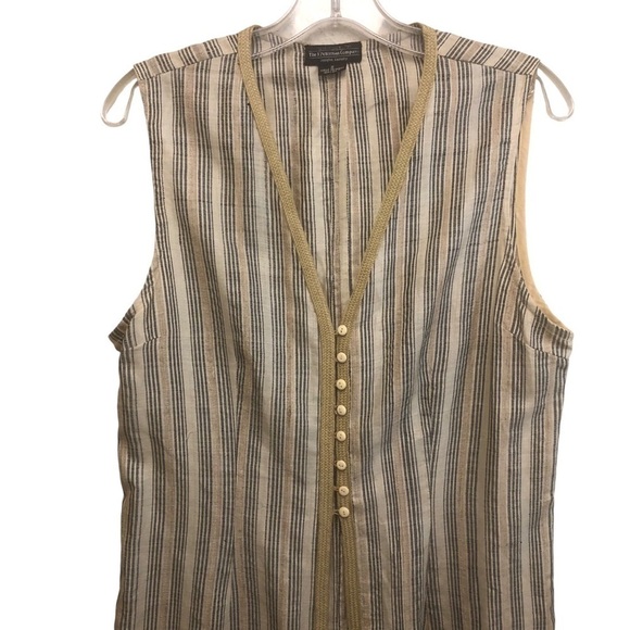 J Peterman Sleeveless Silk Long Tunic Duster Cardigan Button Front Women’s Small - Picture 5 of 15